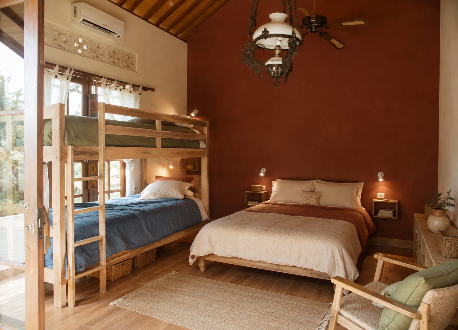 The red room, used for sleepovers and overnight respite at Winta's Place, Ubud