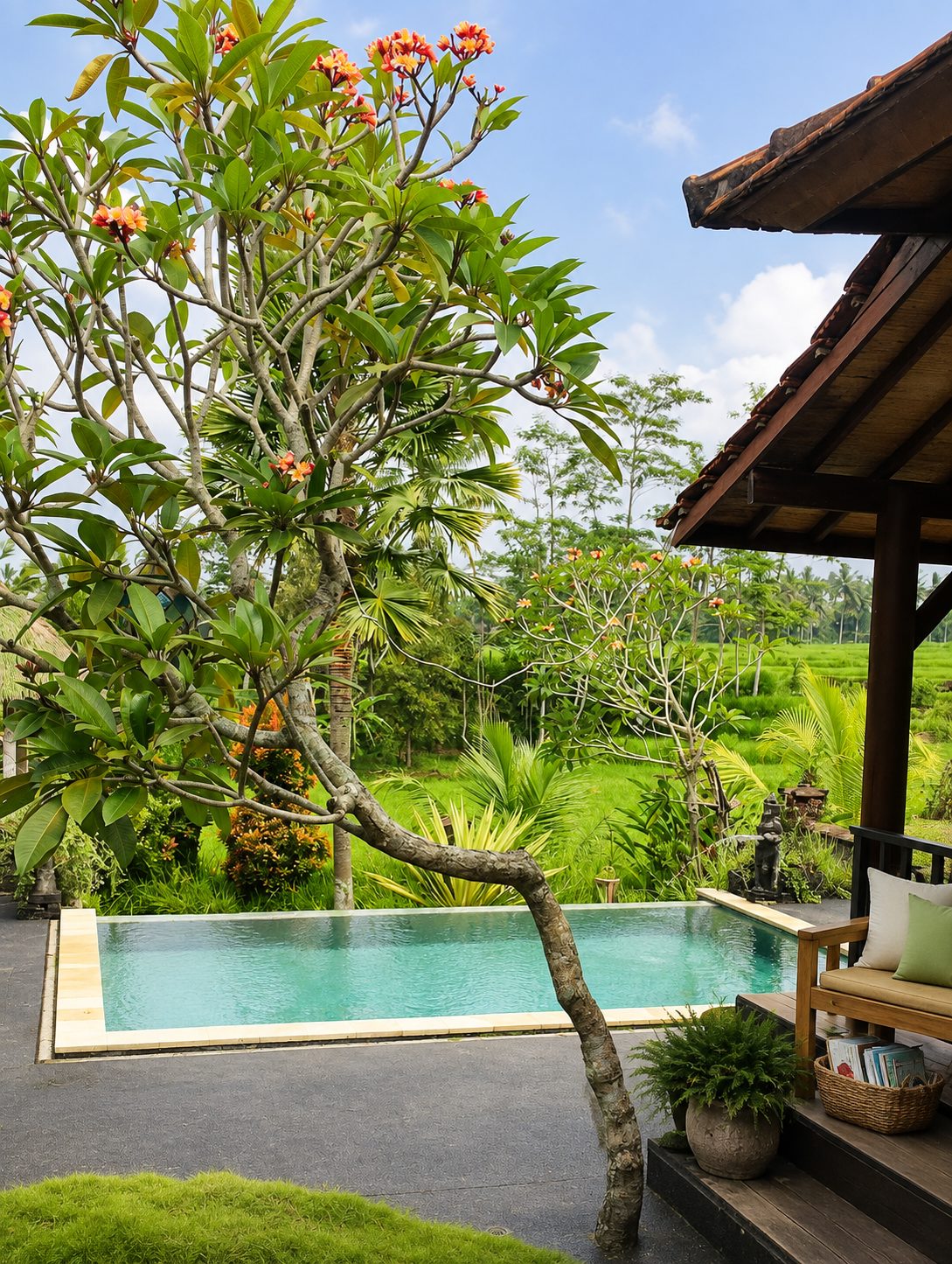Backyard and swimming pool area at Winta's Place, Ubud, Bali