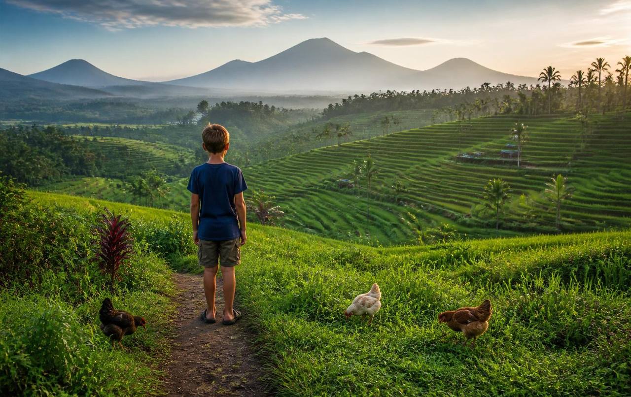 Students learning through nature and community in Pejeng, Ubud