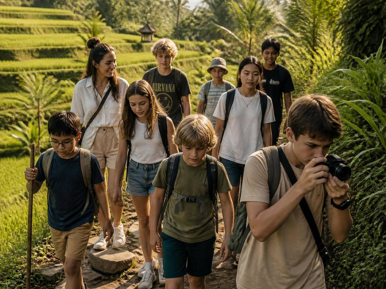 Students learning through nature and community during a themed School Holiday Program in Bali