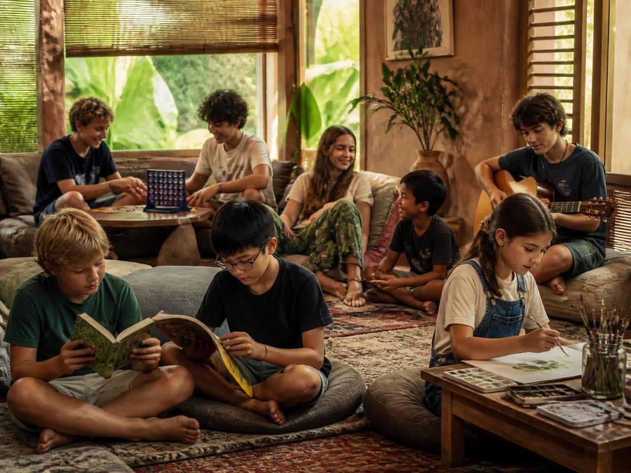 Teens on a weekend and respite stay at Winta's Place — neurodiverse care villa in Ubud, Bali