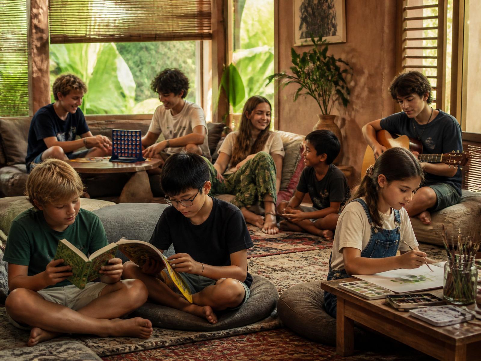 Teens on a weekend and respite stay at Winta's Place — neurodiverse care villa in Ubud, Bali
